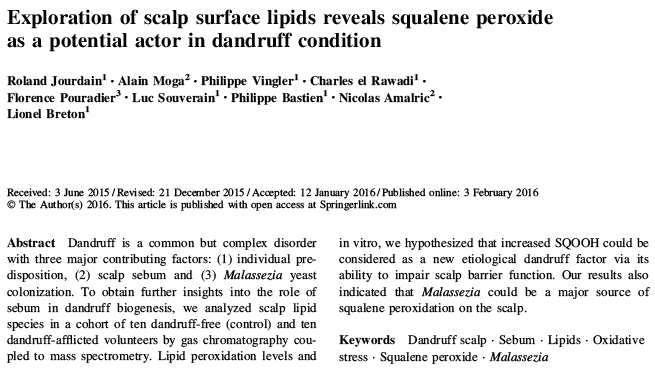 Scalp surface lipids