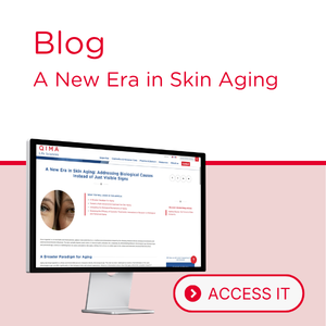 Image of a computer displaying a blog article called "A new era in skin aging"